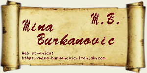 Mina Burkanović vizit kartica